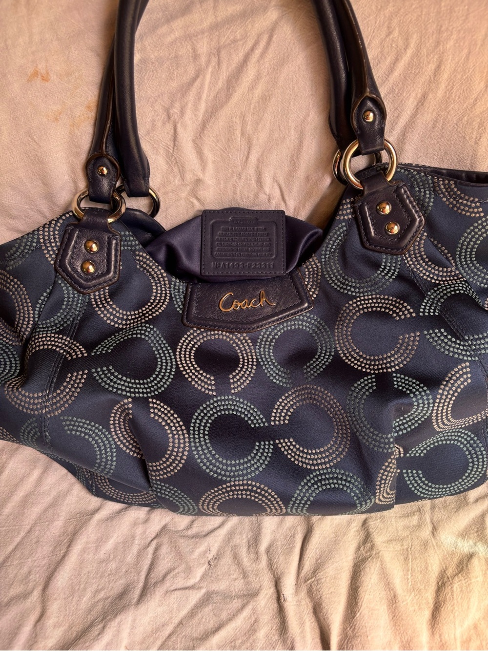 Coach blue Ashley sholuder bag